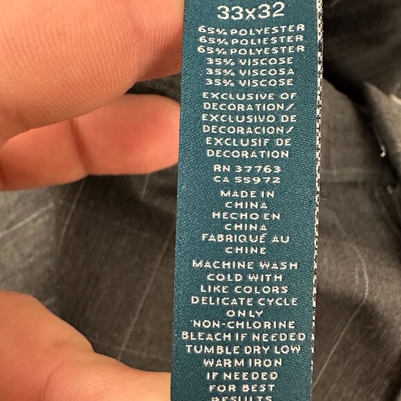 Perry Ellis Slim Fit Gray Dress Pants 33x32 Polyester/Viscose - Picture 5 of 5